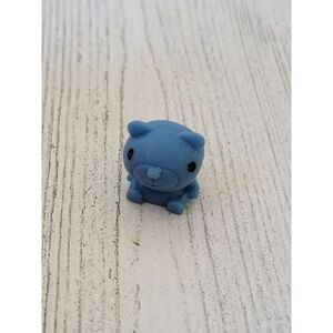 Miniature rubber blue bear cute animal toy figure